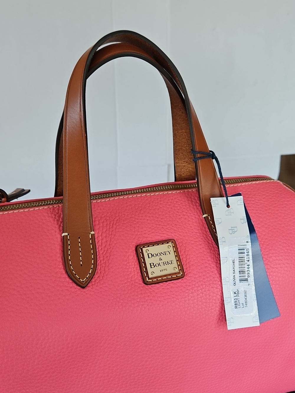 Dooney & Bourke Light Pink Olivia Leather Satchel Bag - Picture 6 of 16